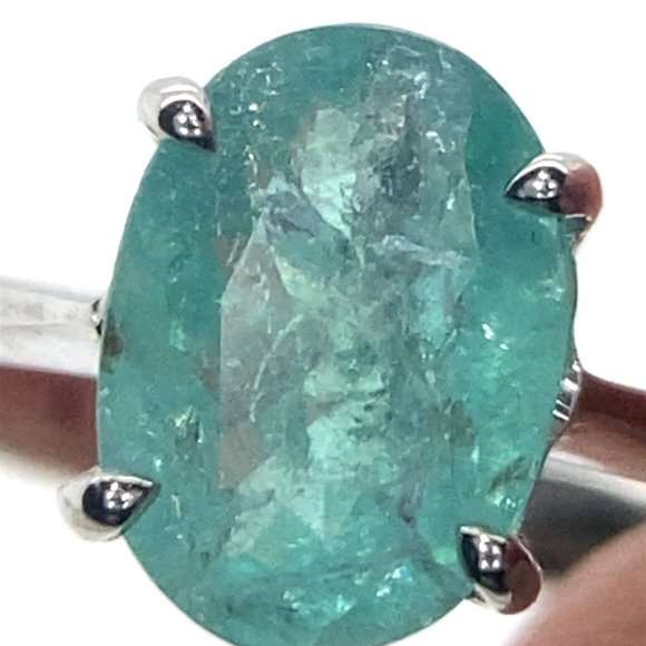 Paraiba Tourmaline 1.05ct Solid 14K White Gold Ring - Picture 3 of 7